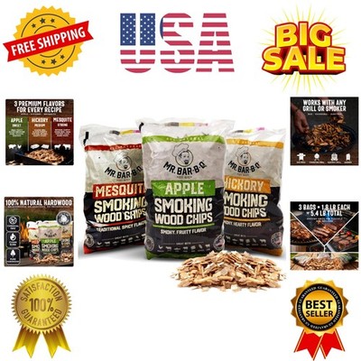 Wood Chips Bundle of 3 Flavors - Apple, Mesquite & Hickory Wood Chips by , Ca...