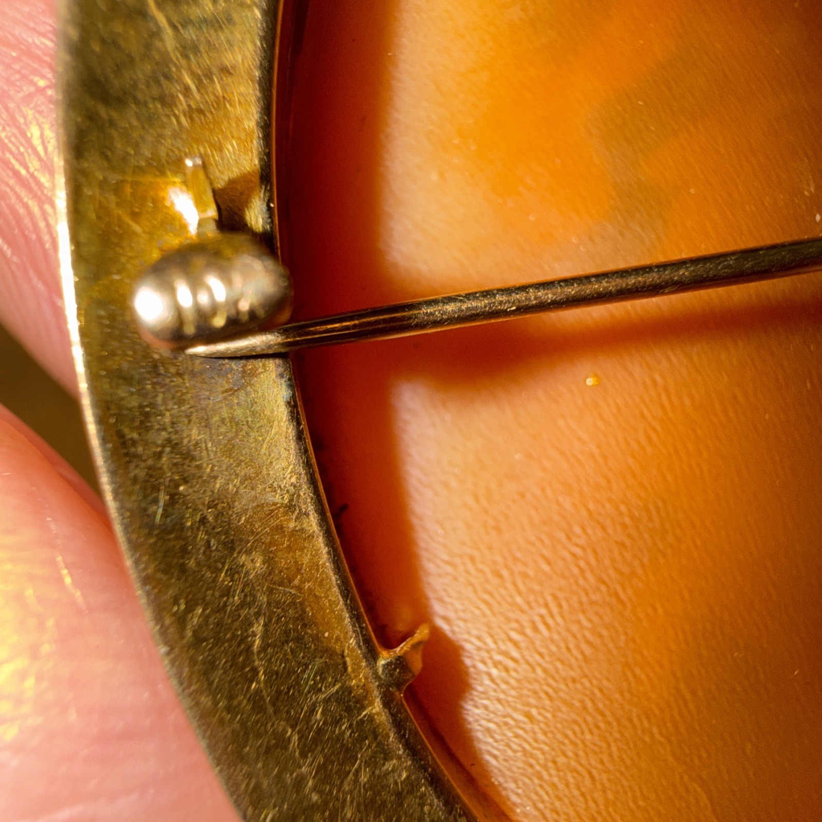 Antique 10k Solid Gold Dancing Lady Shell Cameo - image 3