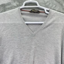Loro Piana Sweater Mens 58 2XL Gray Cashmere Pullover Italy Luxury READ FLAWS