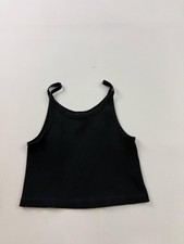 Brandy Melville Tank Top Womens One Size Black Scoop Neck Ribbed Cami Stretch