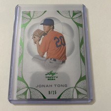 2024 Leaf Trinity Jonah Tong Green Foil #’d 9/15 NY Mets 