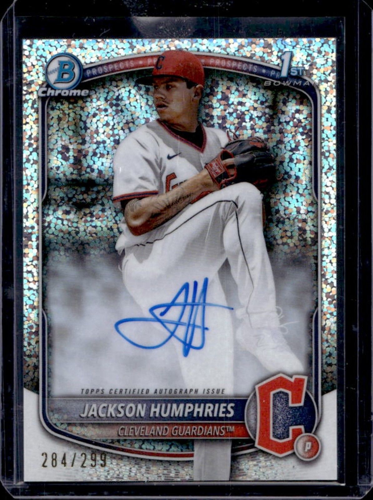 2025 Bowman Jackson Humphries Chrome Auto Speckle Refractor 1st Prospect #/299