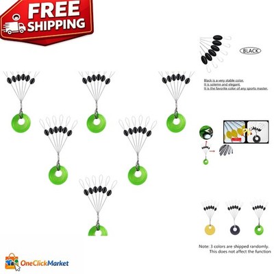 Adjustable Rubber Fishing Bobber Stopper Set - Black, Orange, Colorful, 6 in 1
