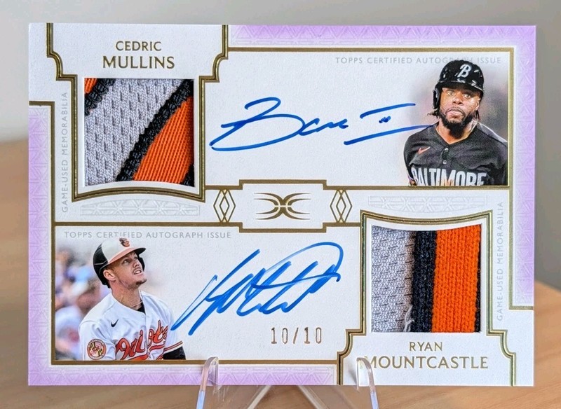 2024 Topps Definitive DUAL PATCH AUTO Cedric Mullins Ryan Mountcastle /10 ORIOLE