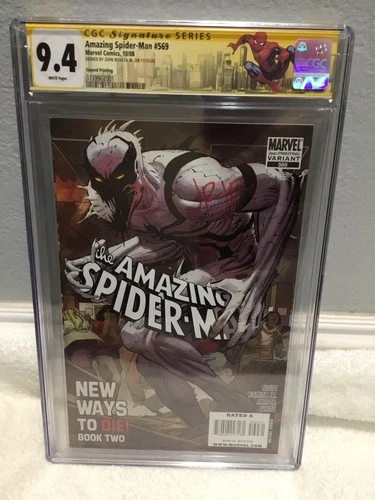 Amazing Spider-Man 569 2nd Print CGC 9.4 Custom Label Signed John Romita Jr🔥