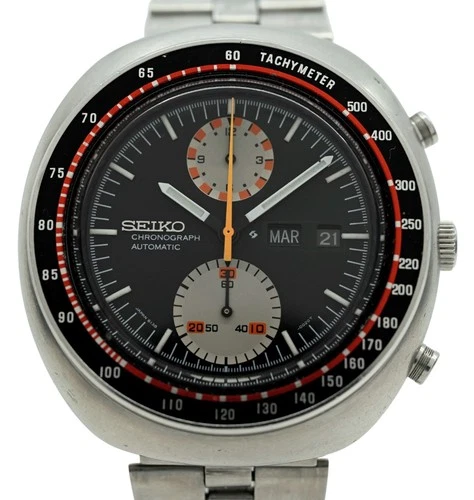 Seiko Men's 44mm Vintage UFP Chronograph Automatic Day Date SS Watch- 6138-0017!