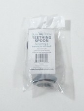 Busy Baby Teething Spoon - 2-in-1 Teether and Training for Self Gray