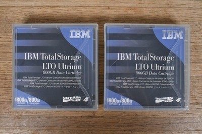 2x IBM Total Storage 1.6T/1600GB or 800 LTO Ultrium Data Cartridge