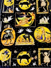 BTY Yard Halloween Moon Mummy Cat Witch Ghost Frankenstein Pumpkin Fabric Cotton