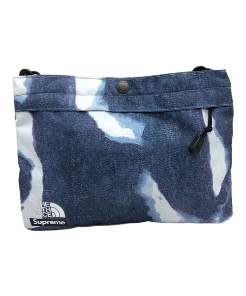 SUPREME × THE NORTH FACE Sac à bandoulière imprimé denim blanchi bleu NM72154I