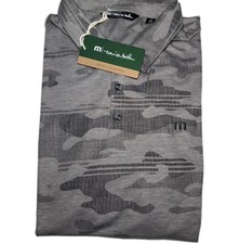 NWT Travis Mathew XXL Beachside Stealth Grey Camo Polo Shirt 2XL