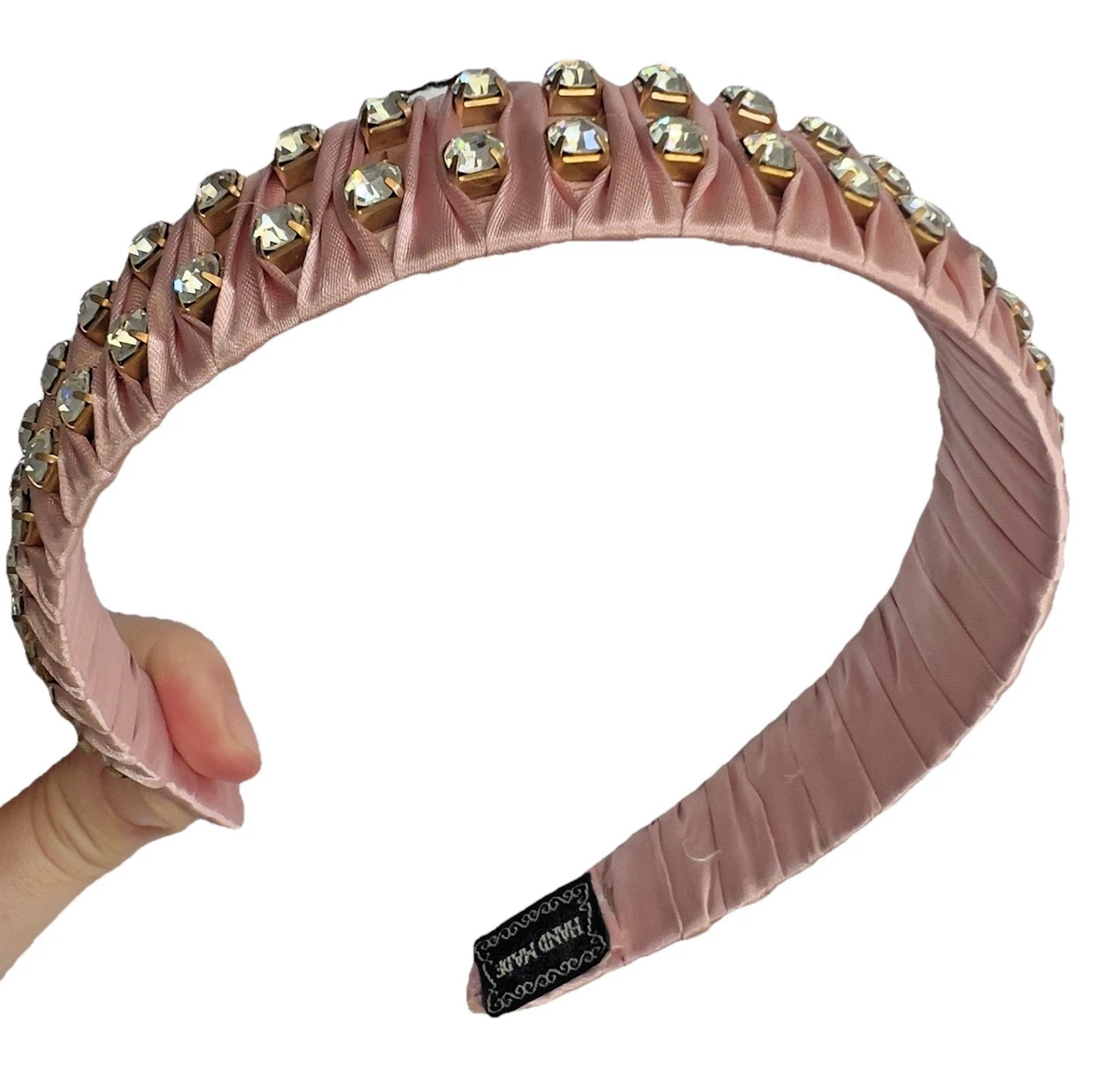 NEW Anthropologie Headband Rhinestones Pink Gold Handmade  display picture 1