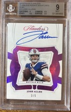 2018 Panini Flawless Rookie Signatures Ruby  Josh Allen 3/5 BGS 9 Auto 10 Pop 1