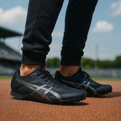 ASICS Hyper MD 8 Track & Field Spikes Mens 6 Black Stripes 