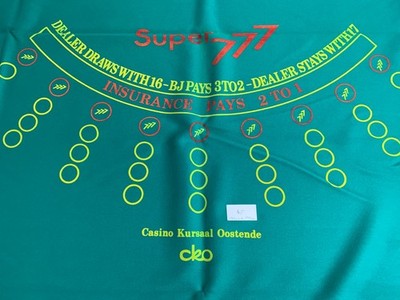 Original Spielbank  Casino Tuch  Schurwolle mit 9 Boxen Black Jack 777