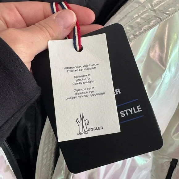 Moncler Tillier Hooded Iridescent White Women's Puffer Jacket coat NWT 4/XL thumbnail 8