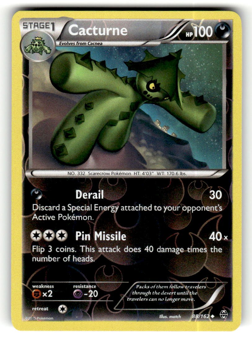 Cacturne 88/162 Uncommon BREAKthrough Reverse Holo Pokemon Lightly Played