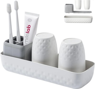 Vowupt Toothbrush Holder for Bathrooms, Toothbrush Organizer Countertop for Toot