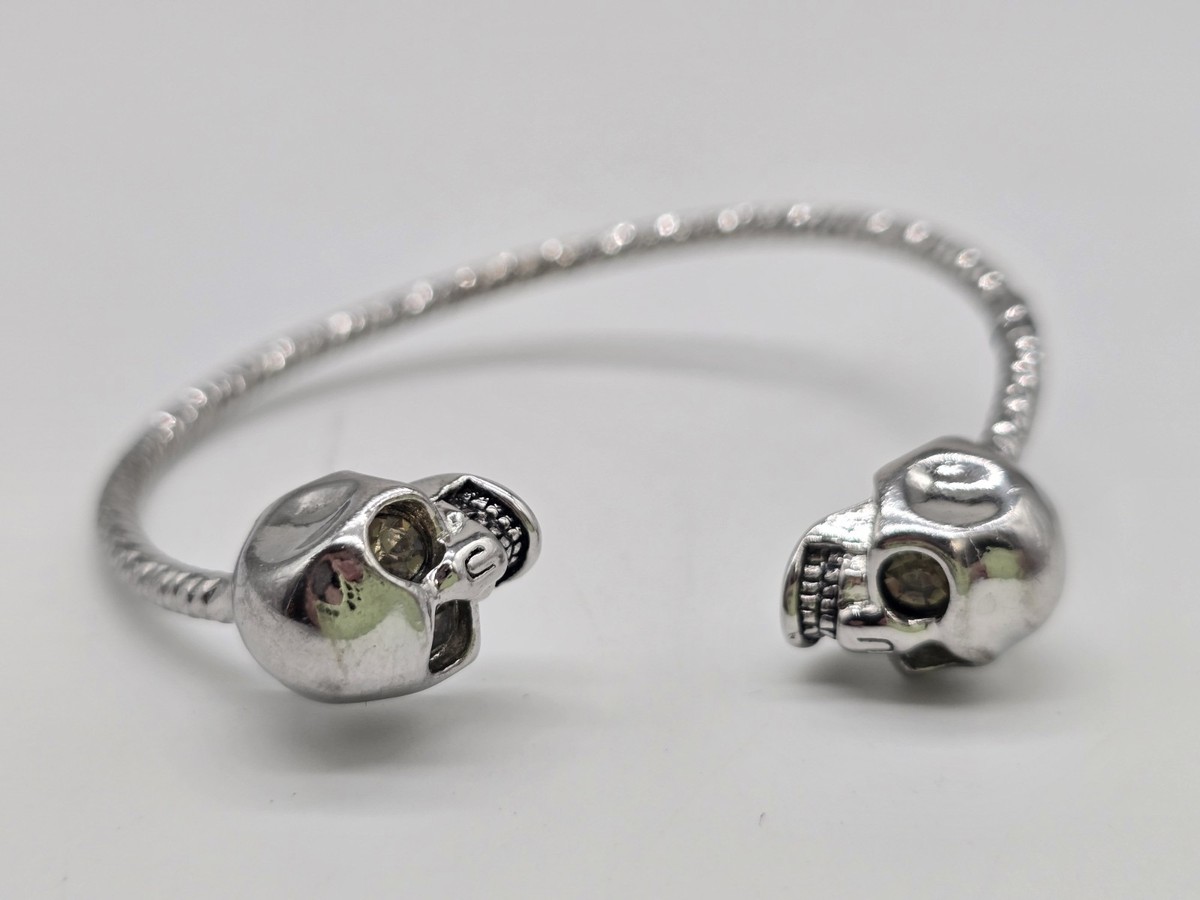 Alexander McQueen Twin Skull Cuff Bangle Bracelet | eBay