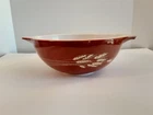 Vintage Pyrex #444 Large Bowl Rust Autumn Harvest Wheat 4 Qt