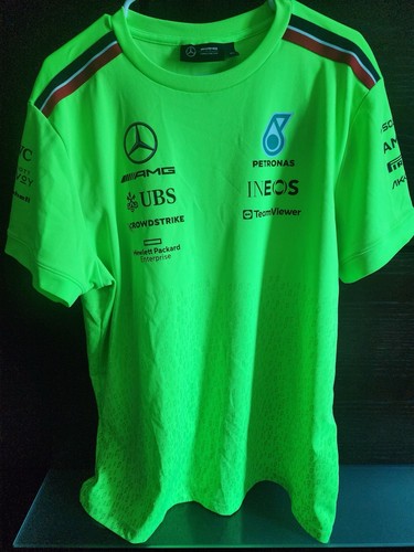 F1 FORMULA ONE RACING TEAM AMG PETRONAS TEE JERSEY -Sz XL- POLYESTER-GENTLY USED - 第 1/6 張圖片