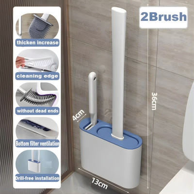 Silikon Toilettenbürste & Toilettenbürstenhalter Soft TPR Reinigungsbürste Komplettset 