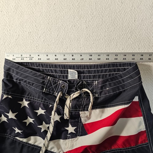 Old Navy Navy Blue American FLAG Polyester SWIM BOARD SHORTS Men Medium - Picture 3 of 8