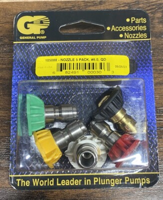 #ad General Pump 105088 Pressure Washer Nozzle Set 5 Pack #6.0 1 4” QD Tips USA $23.49