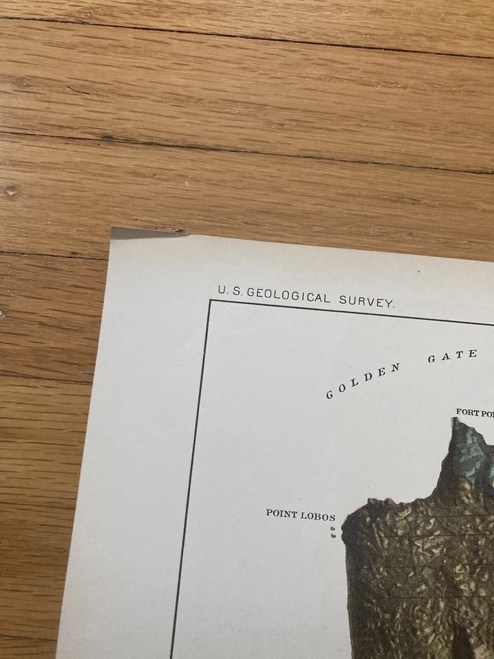 Original 1895 San Francisco mapa geológico península usgs antiguo Foto 3 de 4