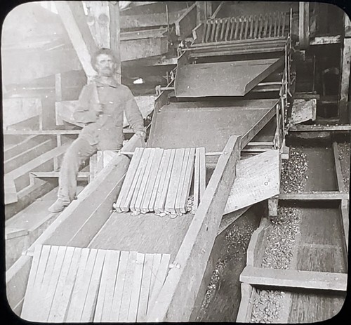 Tandem Slate Picker, Scranton, Pennsylvania, c1910's Magic Lantern Glass Slide