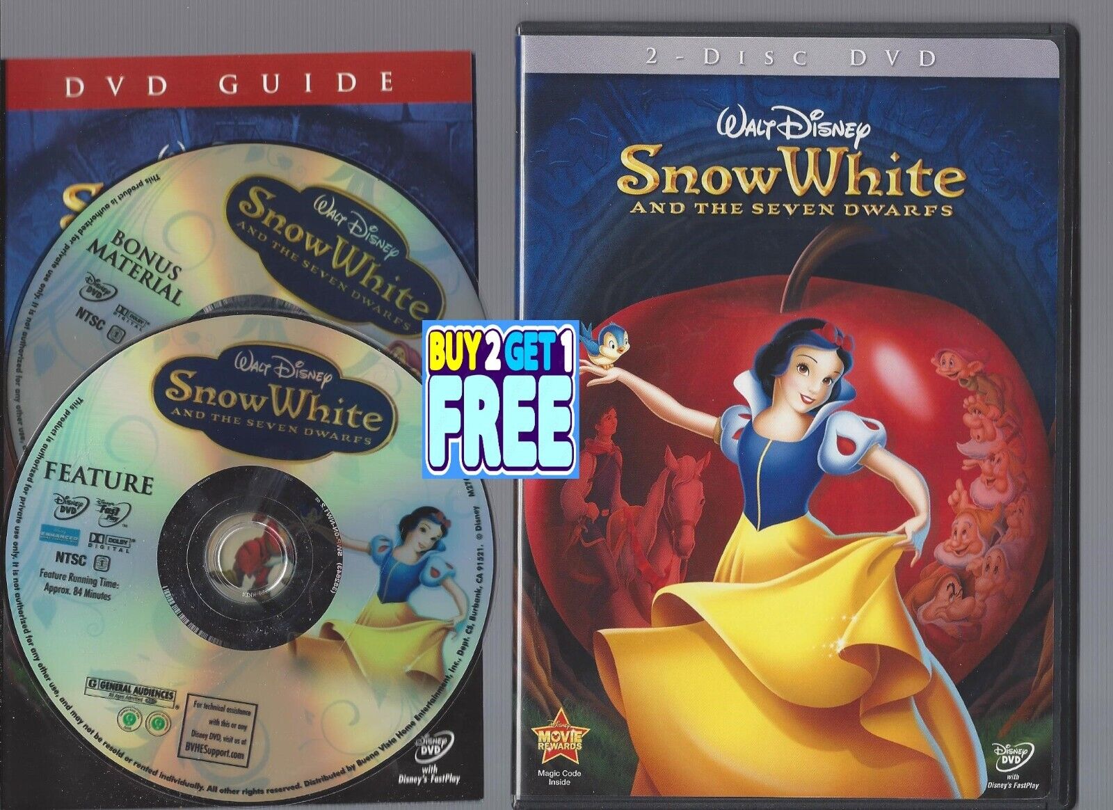 Disney Snow White and the Seven Dwarfs(DVD,2009,3-Disc Set) TESTED