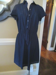 j crew navy eyelet dress