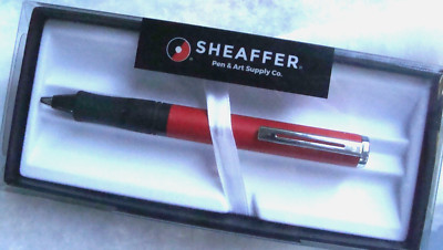 NIB GIFT -  Sheaffer Red Matte Shiny Chrome Award Ballpoint Pen N2919151