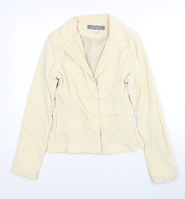 Amisu Damen Elfenbein Jacke Blazer Größe 10 Knopf