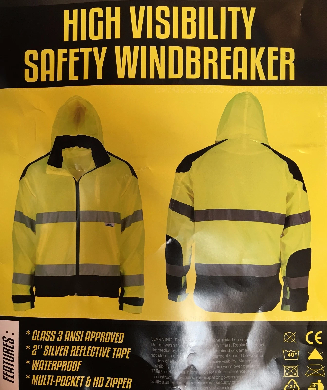 CLASS 3 High Visibility Safety Windbreaker , ANSI/ ISEA 107-2015 image 5