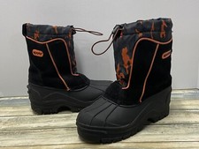 Sporto Boy's Frost II-B Waterproof Snow Boots Black/Orange Camo Size 3M