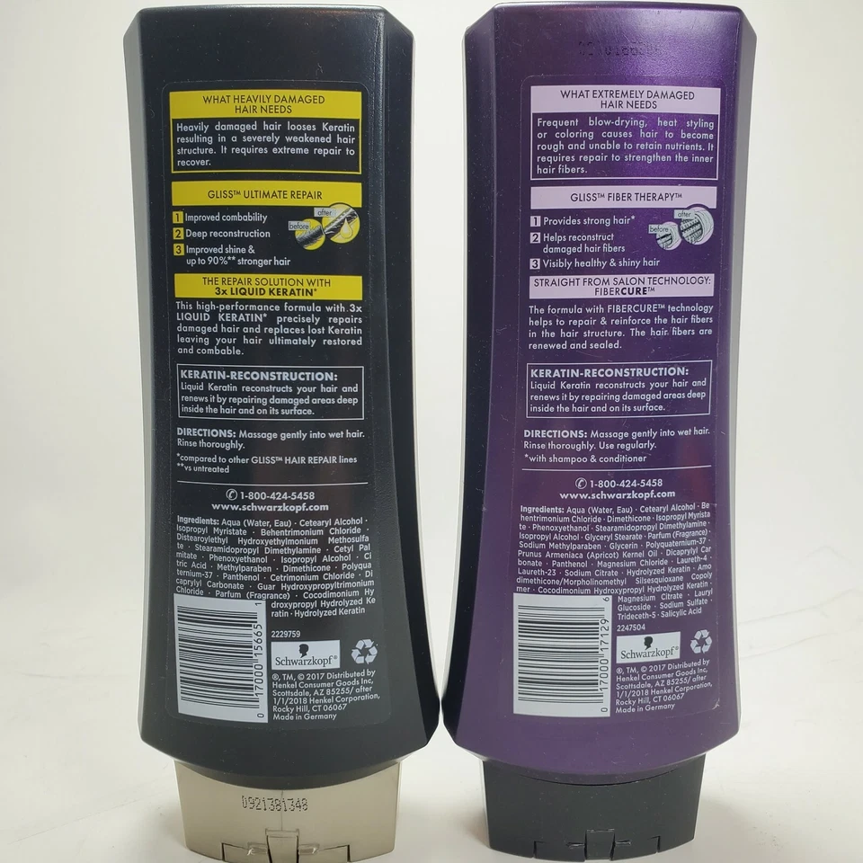 Acondicionador de terapia de fibra para reparación capilar Schwarzkopf Gliss y estado de reparación definitivo Foto 2 de 2