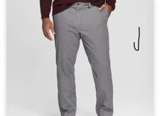 Mens Big & Tall Straight Chino Pants- GoodFellow - Gray 56x30
