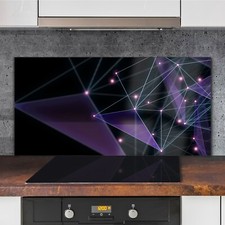 Abstract Geometric lines Kitchen Printed Splashback Toughened Glass 120x60