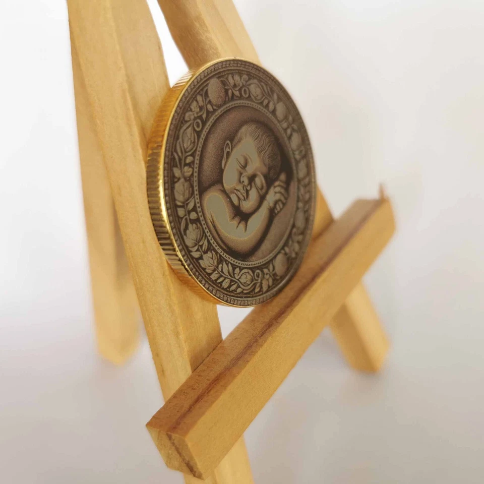 Geburtsmünze Geschenkidee Geburt Taufe personalisiert Münze Baby Andenken - Bild 3 von 4