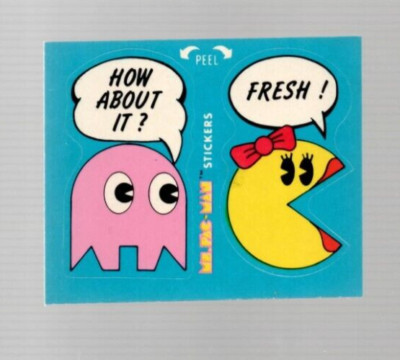 1981 Fleer Ms. Pac-Man sticker #52 of 54 Pinky How About It? Fresh! Near Mint