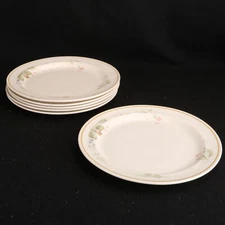 Set of 6 Steelite International England Luncheon Plates Flower Leaf Pattern