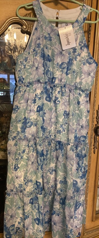 Speechless Girls Size 10 NWT! Gorgeous Blue Lilac Floral Lined Dress!
