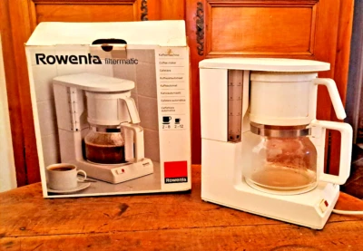 ANCIENNE CAFETIERE ELECTRIQUE ROWENTA BLANCHE 12 TASSES FONCTIONNE - Photo 1/4