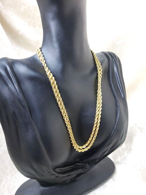 vintage crown trifari gold tone twisted rope necklace