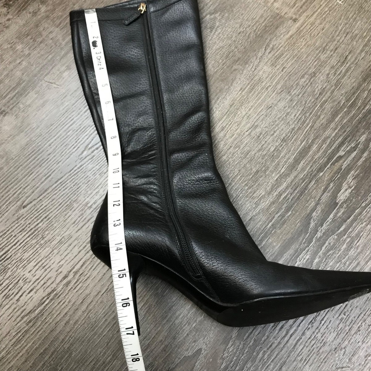 Vintage Gucci black leather knee high boots with silver Vintage Gucci black leather knee high boots with silver