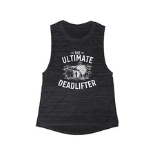 Women's Flowy Scoop Muscle Tank, The Ultimate Deadlifter, Christian Workout Top