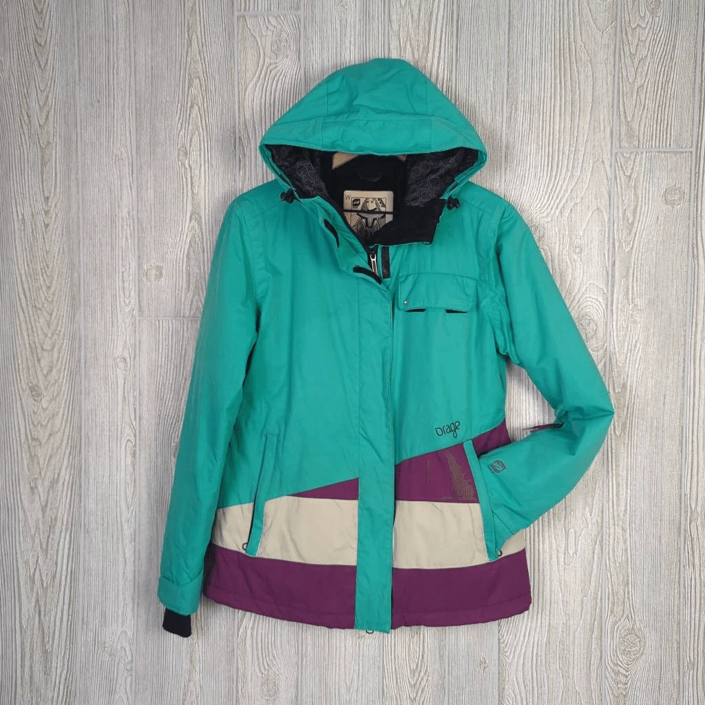 Orage Women’s Medium Blue Colorblock Prime Fabric Waterproof Ski Jacket Snow