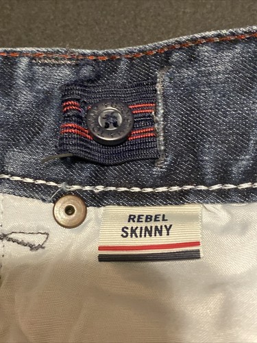 TOMMY HILFIGER Jeans Youth Boys Size 8 BLUE Rebel Skinny Dark Wash Denim - Picture 13 of 13