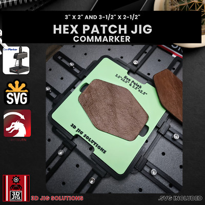 ComMarker Hex Leather Hat Patch Jig | Laser Engraving Template